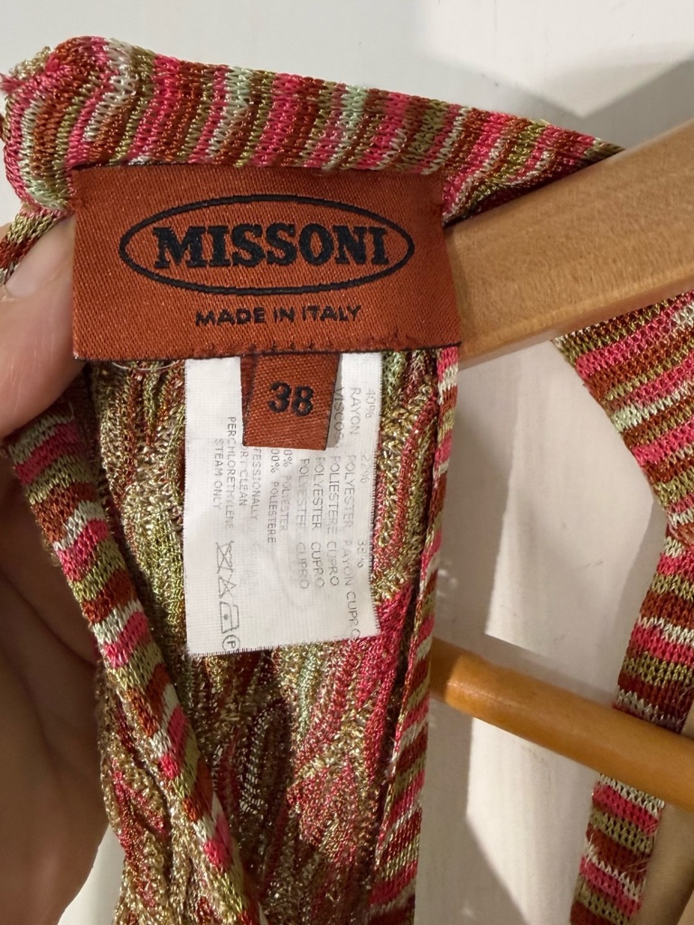 Missoni Olive & Rust Patterned Knit Maxi Dress - Picture 3 of 3
